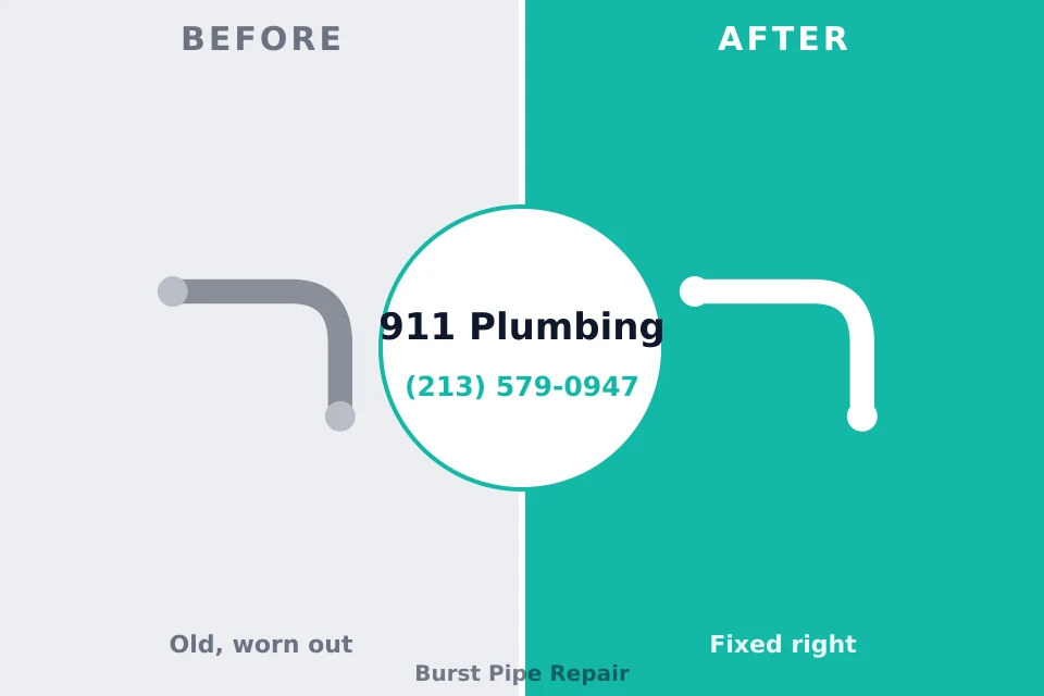Before and after: plumbing repair Wister, OK